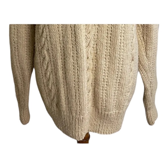 Vintage Hand Made Cable Knit Fisherman Sweater Crewneck Womens L/XL - Picture 4 of 10